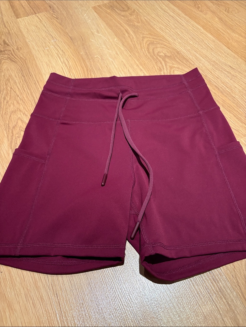 Women's Burgundy Athletic Drawstring Shorts